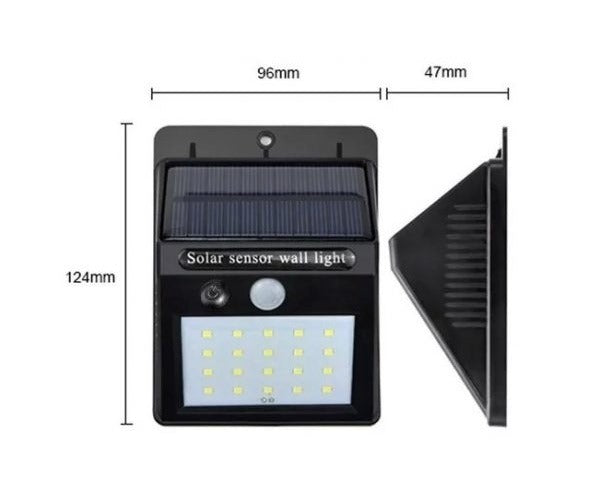 FOCO LUZ SOLAR 30 LED SENSOR MOVIMIENTO